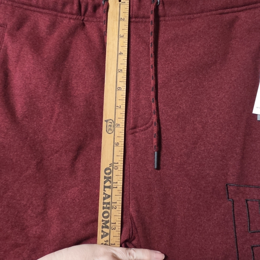Ecko Unltd Men's XL Sweatpants Maroon Red Black Embroidered Logo Fleece Jogger - Picture 3 of 9